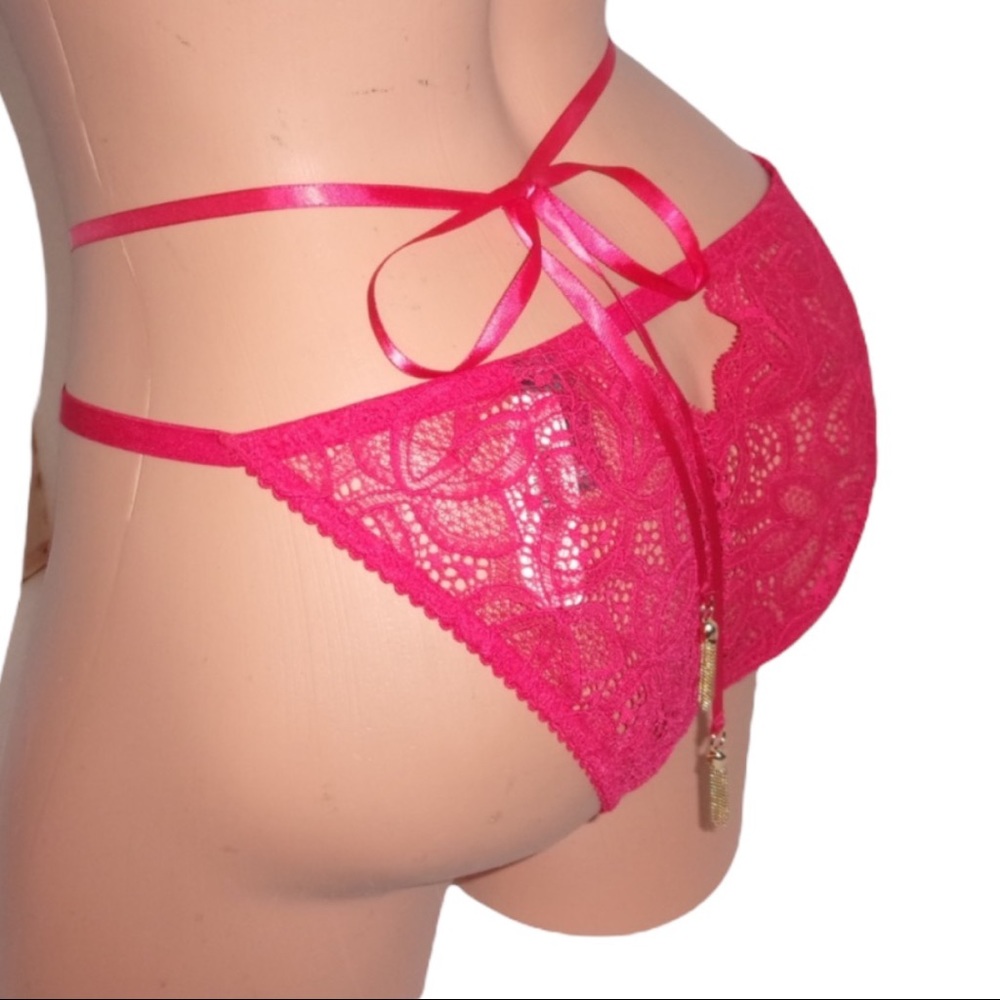 1pcs Victoria's Secret Lace Panties Wrap Kink Straps Metal Chain Tassels